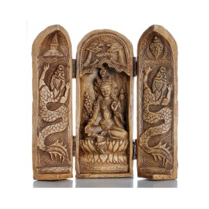 Buddha Box 20 cm Green Tara beige