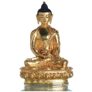 Amitabha Dhyani Buddha 21 vully gold with carving