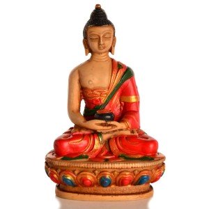 Amitabha Buddha Statue Resin 11,5 cm coloured