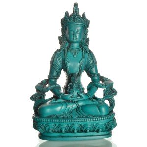 Aparimita/Amitayus 20 cm Buddha Statue Resin turquoise