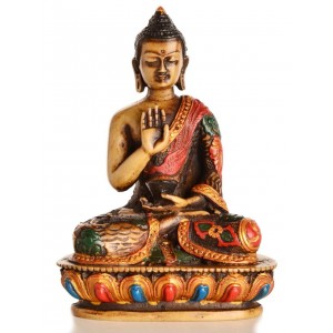 Amoghasiddhi Buddha Statue 13,5 cm Resin painted