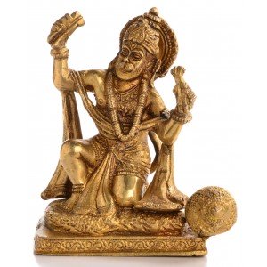 Hanuman Statue knieende Position in der Vorderansicht