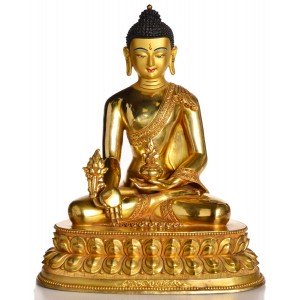 Medizinbuddha Statue sitzende Position in der Vorderansicht