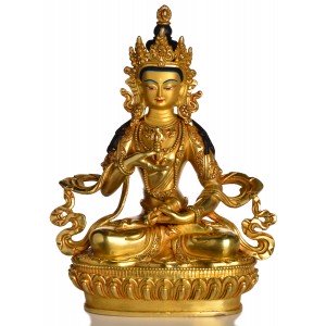 Vajrasattva Dorje Sempa Statue sitzende Position in der Vorderansicht