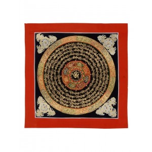 Thangka - Mandala Om 26 x 26 cm