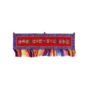 Wandbehang Mantra Tashi Tagey 90x23 rot quer