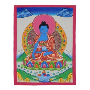 Thangka Medicine Buddha 30,5 x 39,5 cm