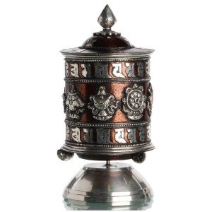 Table Prayer wheel 20 cm Ashta Mangala