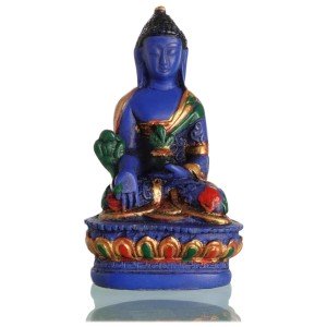 Akshobhya /Shakyamuni 9  cm Buddhastatue blue painted