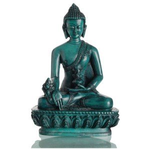 Medicine Buddha Statue 13,5 cm Resin turquoise