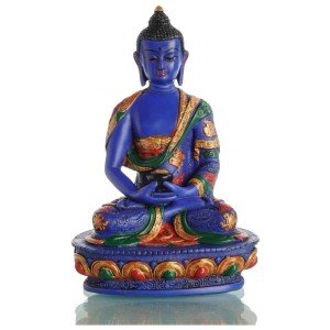 Amitabha 19 cm Resin blau bemalt