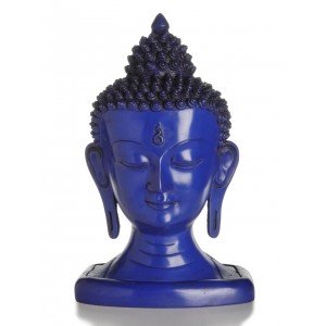 Buddha-Head 33 cm blue