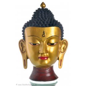 Buddha Mask 39 cm Resin golden
