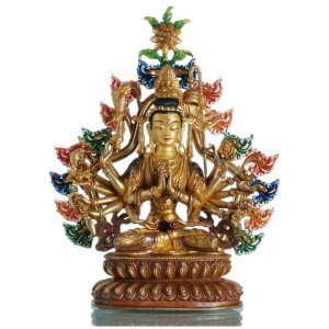 Cundi - Avalokiteshvara 29 cm  feuervergoldet Buddha Statue