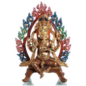 Ganesha Statue auf Thron sitzend Vorderansicht