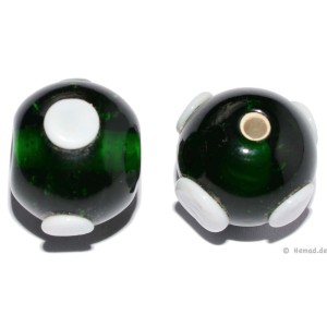 Glass beads green 21 mm 2pc.