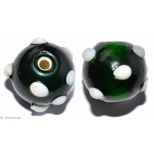 Glass Beads  green 20mm 2pc