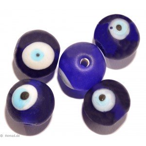 Glass beads blue eye 11mm 6pc.