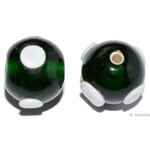 Glass beads green 21 mm 2pc.