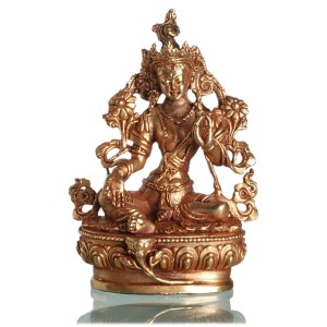 Green Tara 9,5 cm  goldplated