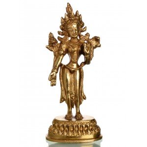 Green Tara Statue 17 cm brass