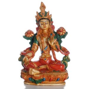 Green Tara 20 cm Resin painted Statue