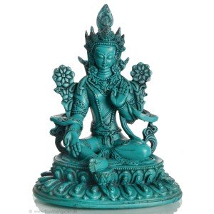 Grüne Tara Statue 24 cm Resin türkis