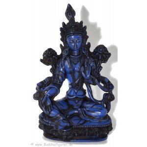 Green Tara Statue 20 cm Resin blue