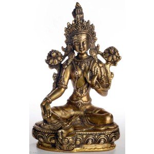 Green Tara 2  brass 21 cm