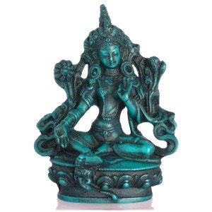  Green Tara Statue 10,5 cm turquoise Resin