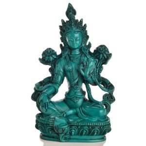 Green Tara Statue 20 cm Resin turquoise