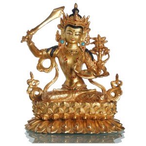 Manjushri - 22 cm fully gold plated