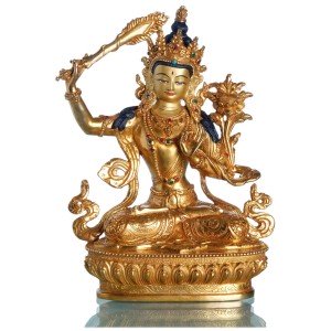 Manjushri - 22 cm fully gold plated