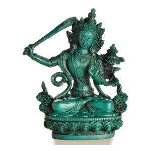 Manjushri Buddha Statue 15 cm Resin turquoise