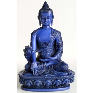 Medicine Buddha Statue 13,5 cm Resin blue