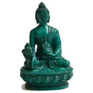 Medicine Buddha Statue 13,5 cm Resin turquoise