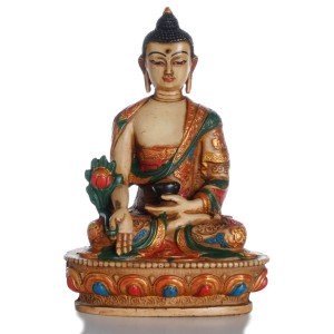 Medicine Buddha Statue  Resin painted 20 cm  