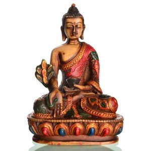 Medicine Buddha Statue 13,5 cm Resin coloured