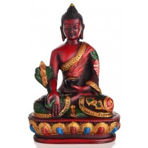 Medicine Buddha Statue 13,5 cm Resin brown painted