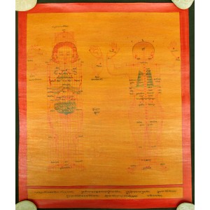 Tibetan Medicine Yoga Thangka smoked no. 12 -  39 x 47cm