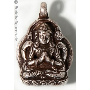Silver Pendant Avalokiteshvara - Chenresi  25 mm