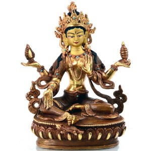 Lakshmi - Laxmi  Statue 16 cm partly gold plated