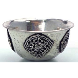 Buddhist Offering Bowls silver-platted brass