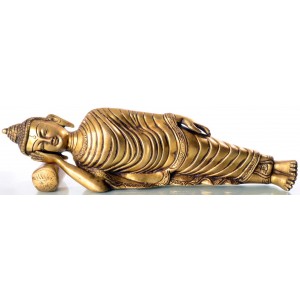 Paranirvana Buddha 37 cm  brass