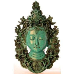 Tara Mask 29 cm Resin turquoise
