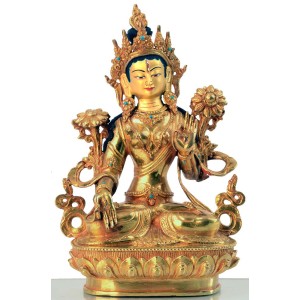 White Tara 22 cm full gold fire-gilded