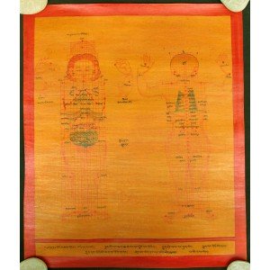 Tibetan Medicine Yoga Thangka smoked no. 12 -  39 x 47cm