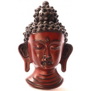 Buddha Mask 15 cm Resin braun