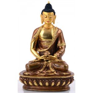 Amitabha Dhyani Buddha 13,5 cm partly gold plated