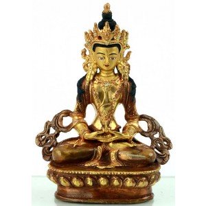 Aparimita / Amitayus 14 cm partly gilt Buddha Statue